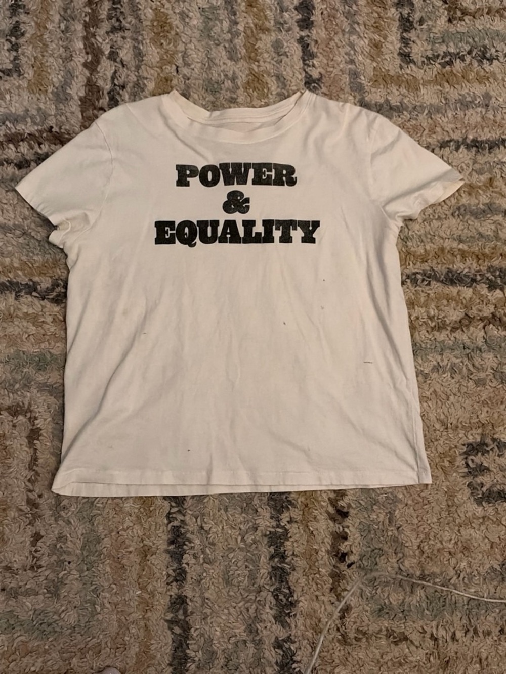 Fifth Sun White Graphic Tee with Black 'Power & Equality' Text